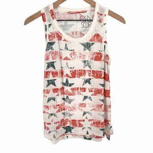 Chaser antique white retro stars and stripes graphic tank top small MSRP 58